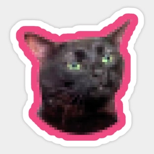 8bit Zoned Out Black Cat Sticker